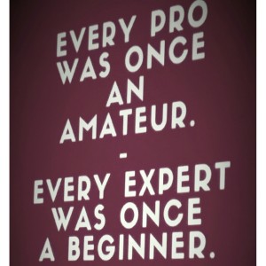 Every expert was once a beginner